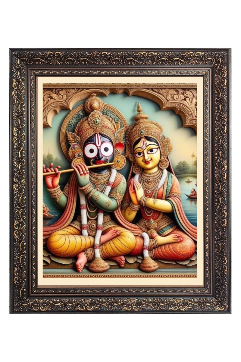 Maa Laxmi with  Lord Jagannath Big Photo Frame - 10x14 Inches for Home ,Temple &  Office Decoration