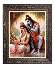 Lord Shiv With Maa Parvati Big Photo Frame - 10x14 Inches for Home ,Temple &  Office Decoration