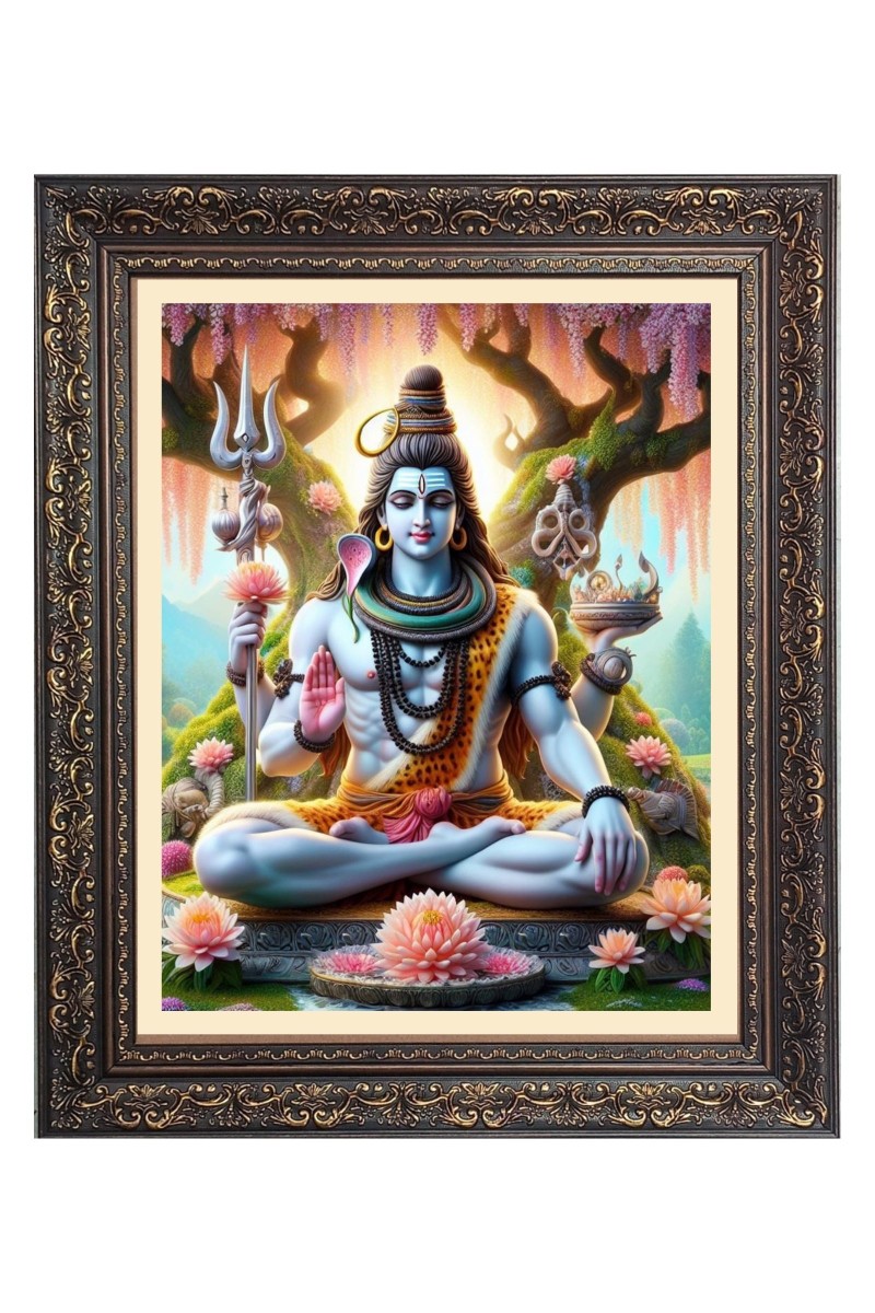 Lord Shiv Big Photo Frame - 10x14 Inches for Home ,Temple &  Office Decoration