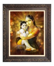 Baby Krishna with Maa yoshda Big Photo Frame - 10x14 Inches for Home ,Temple &  Office Decoration