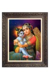Baby Krishna with Maa yoshda Big Photo Frame - 10x14 Inches for Home ,Temple &  Office Decoration