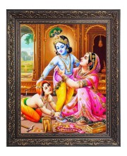 BabyKrishna with Yoshoda Big Photo Frame - 10x14 Inches for Home ,Temple &  Office Decoration