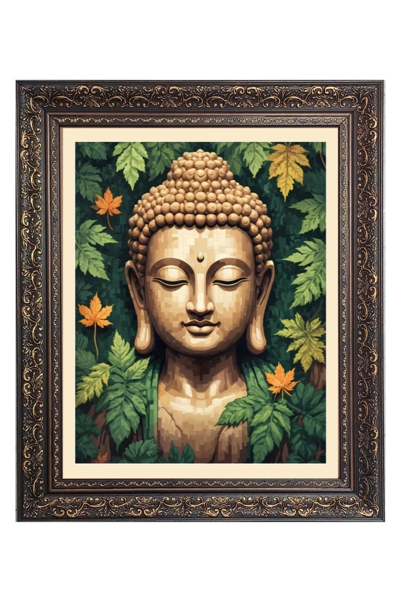 Sri Gautam Buddha Big Photo Frame - 10x14 Inches for Home ,Temple &  Office Decoration
