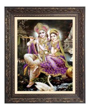 Sri Krishna and Sri Radha Big Photo Frame - 10x14 Inches for Home ,Temple &  Office Decoration