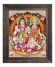 Lord Shiv Maa Parbati Family Big Photo Frame - 10x14 Inches for Home ,Temple &  Office Decoration
