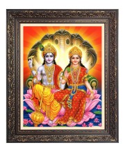 Maa Laxmi  and God Narayan Big Photo Frame - 10x14 Inches for Home ,Temple &  Office Decoration