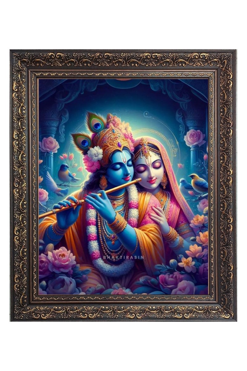 Sri Radha with Sri Krishna Big Photo Frame - 10x14 Inches for Home ,Temple &  Office Decoration