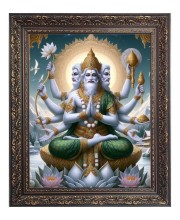 Lord Brahma  Big Photo Frame - 10x14 Inches for Home ,Temple &  Office Decoration