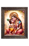Maa Yoshoda with baby krishna Big Photo Frame - 10x14 Inches for Home ,Temple &  Office Decoration