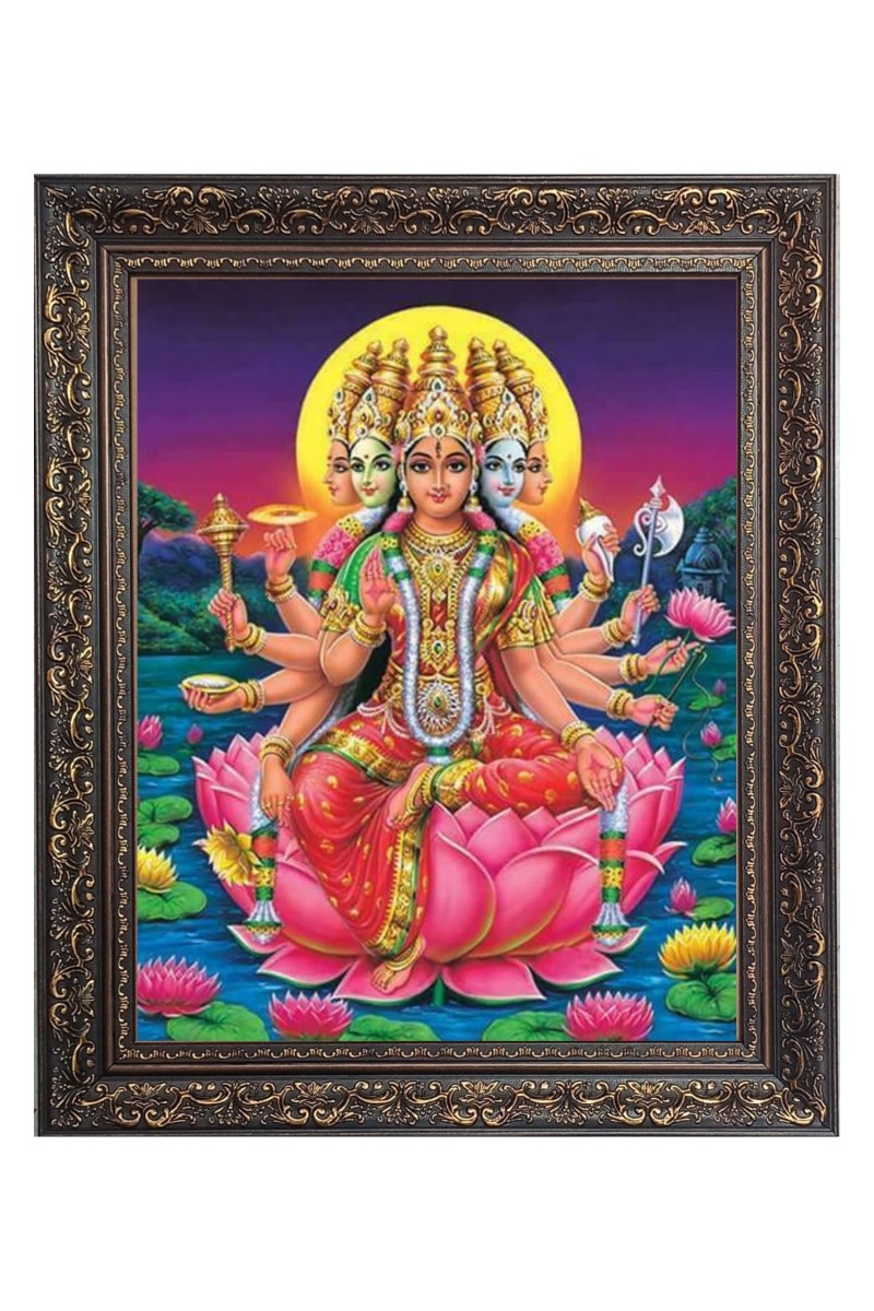 Gayatri Mata Big Photo Frame - 10x14 Inches for Home ,Temple &  Office Decoration
