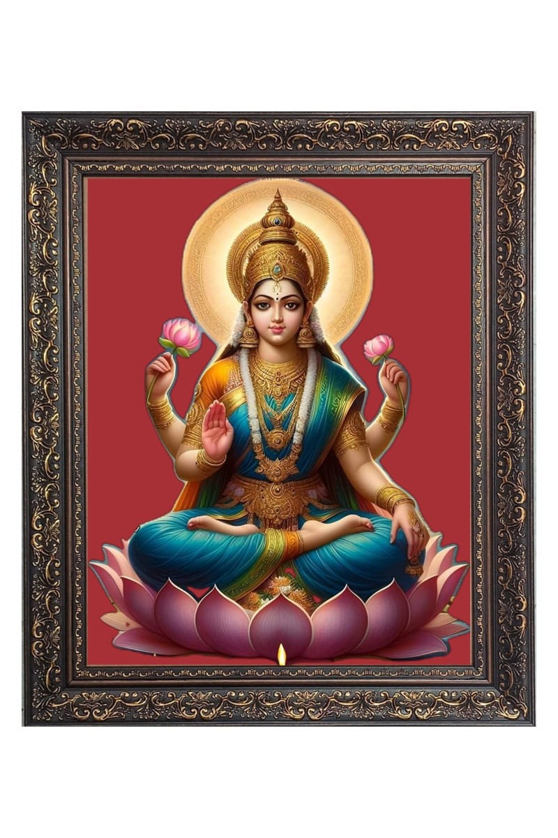 Godess Lakshmi  (Laxmi) Big Photo Frame - 10x14 Inches for Home ,Temple &  Office Decoration