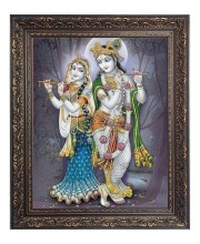 Sri Krishna with Sri Radha Big Photo Frame - 10x14 Inches for Home ,Temple &  Office Decoration