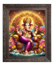 Lord Ganesh Big Photo Frame - 10x14 Inches for Home ,Temple &  Office Decoration