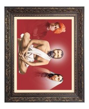 Sri Ramakrishna, Maa Sarada and Swami Vivekananda Big Photo Frame - 10x14 Inches for Home ,Temple &  Office Decoration