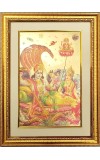 Lakshmi Narayan  Golden Photo 11.5x15.5 Inches Perfect for Home, Office & Temple Decoration
