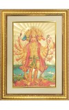 Panchmukhi Hanuman Golden Photo 11.5x15.5 Inches Perfect for Home, Office & Temple Decoration