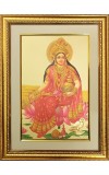 Maa Laxmi Golden Photo 11.5x15.5 Inches Perfect for Home, Office & Temple Decoration