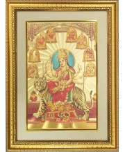 Navdurga Golden Photo 11.5x15.5 Inches Perfect for Home, Office & Temple Decoration