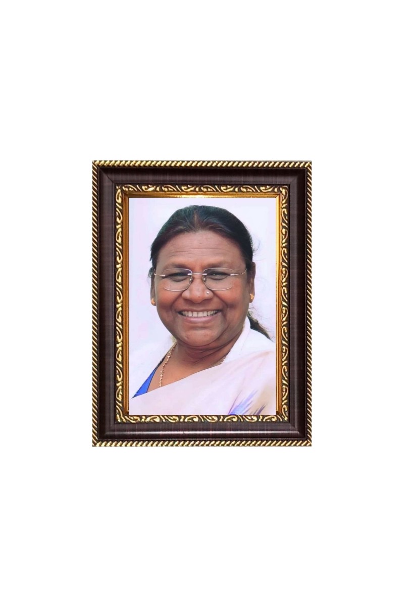 Smt. Droupadi Murmu India President Digital Print Photo 6.7x8.7 inches  (I24) - Vibrant Religious Wall Art for Home or Office Decor.