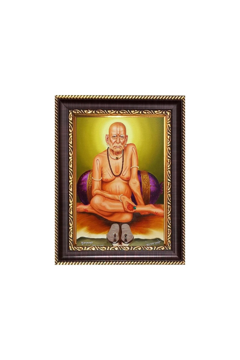 Shri Swami Samarth Digital Print Photo 6.7x8.7 inches  (I24) - Vibrant Religious Wall Art for Home or Office Decor.