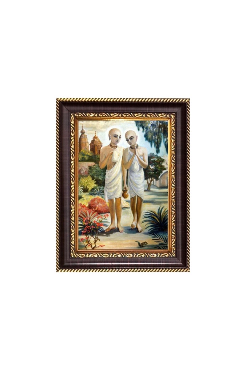 Sri Gaur and Sri Nitai Digital Print Photo 6.7x8.7 inches  (I24) - Vibrant Religious Wall Art for Home or Office Decor.