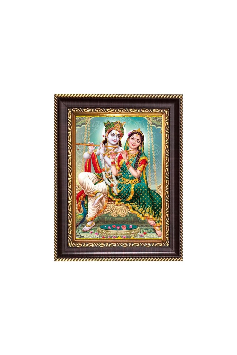 Sri  Radha And Sri Krishna Digital Print Photo 6.7x8.7 inches  (I24) - Vibrant Religious Wall Art for Home or Office Decor.