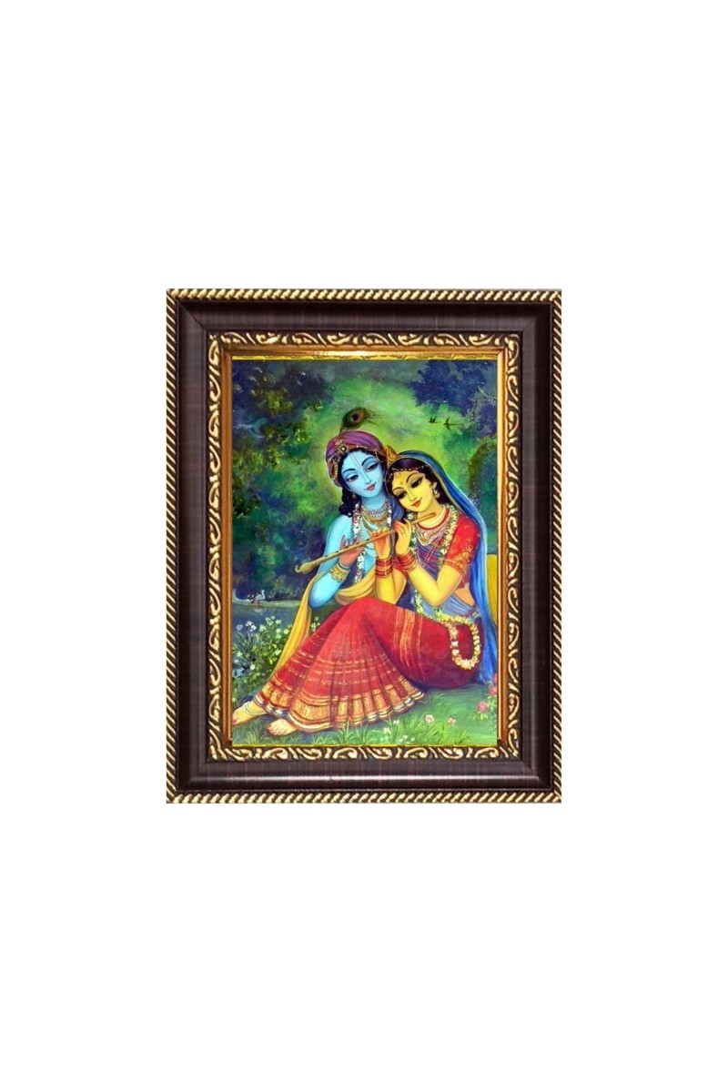 Sri  Radha And Sri Krishna Digital Print Photo 6.7x8.7 inches  (I24) - Vibrant Religious Wall Art for Home or Office Decor.