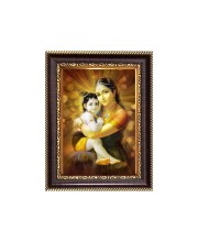 Baby krishna with mother yashoda Digital Print Photo 6.7x8.7 inches  (I24) - Vibrant Religious Wall Art for Home or Office Decor.