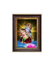 Sri Krishna With Radha Digital Print Photo 6.7x8.7 inches  (I24) - Vibrant Religious Wall Art for Home or Office Decor.