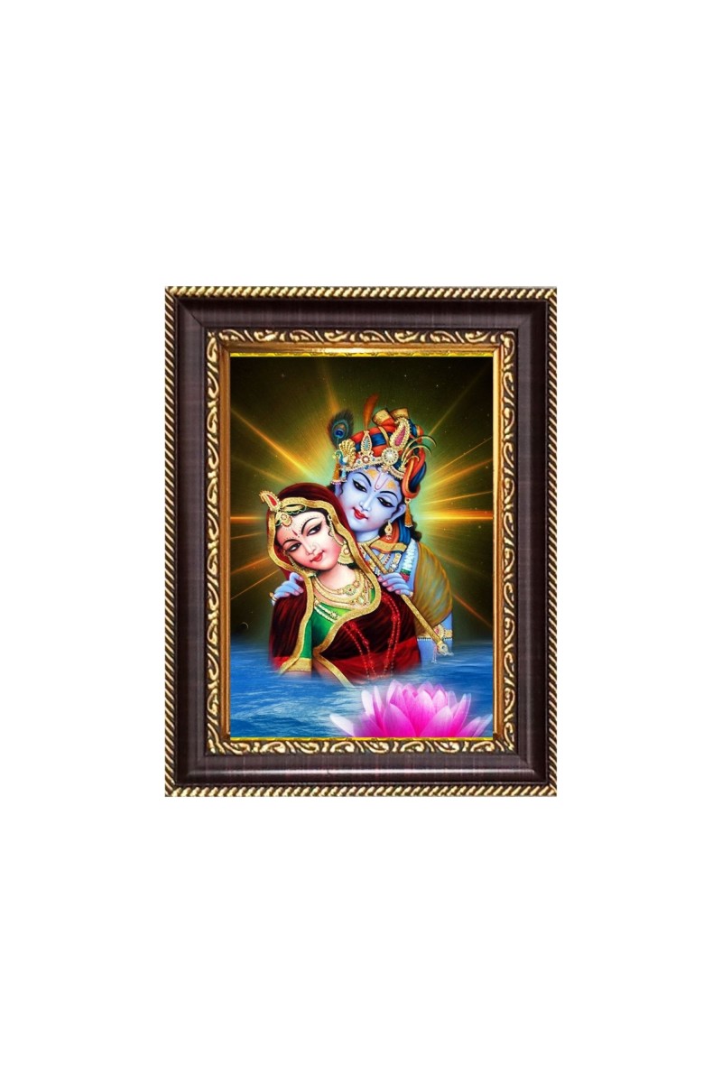 Sri Krishna With Radha Digital Print Photo 6.7x8.7 inches  (I24) - Vibrant Religious Wall Art for Home or Office Decor.