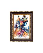 Sri Krishna With Radha Artistic Digital Print Photo 6.7x8.7 inches  (I24) - Vibrant Religious Wall Art for Home or Office Decor.