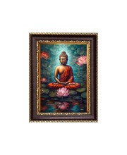 Gaitam Buddha Digital Print Photo 6.7x8.7 inches  (I24) - Vibrant Religious Wall Art for Home or Office Decor.