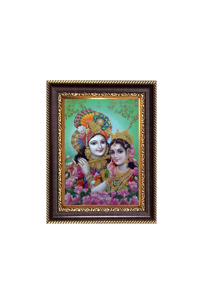 Sri krishana and Sri Radaha Digital Print Photo 6.7x8.7 inches  (I24) - Vibrant Religious Wall Art for Home or Office Decor.