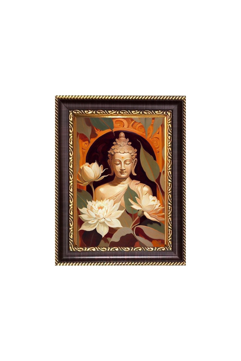 Gautam Buddha Digital Print Photo 6.7x8.7 inches  (I24) - Vibrant Religious Wall Art for Home or Office Decor.