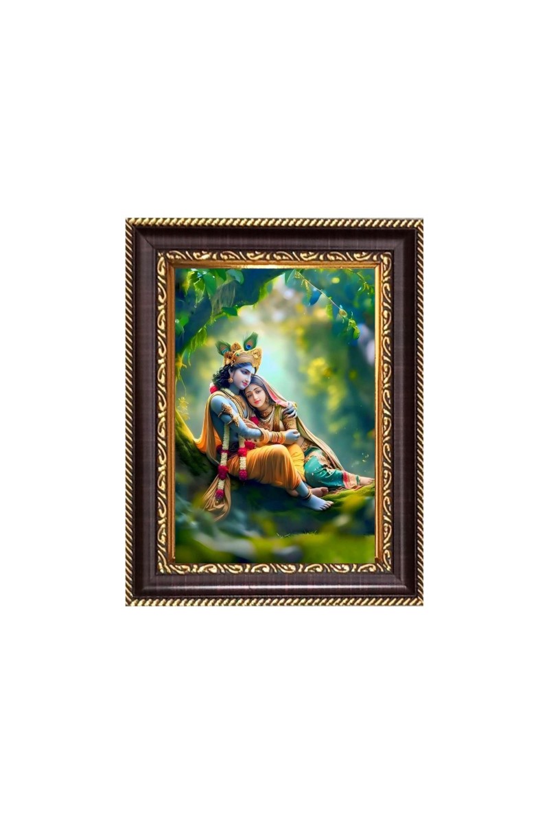 Sri krishana and Sri Radaha Digital Print Photo 6.7x8.7 inches  (I24) - Vibrant Religious Wall Art for Home or Office Decor.