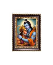 Sri Hanumanj Ji with Sri Ram Digital Print Photo 6.7x8.7 inches  (I24) - Vibrant Religious Wall Art for Home or Office Decor.