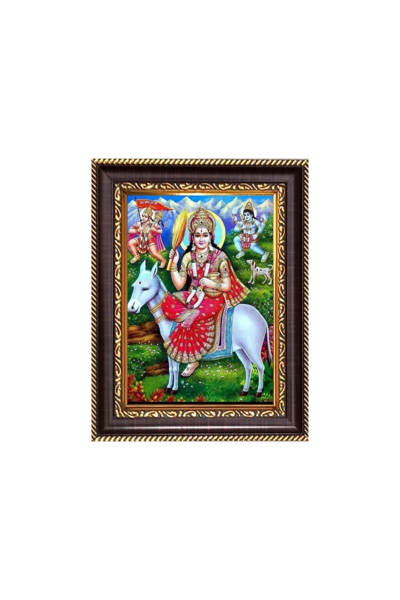 Maa Switala Debi Shitala Maa Digital Print Photo 6.7x8.7 inches  (I24) - Vibrant Religious Wall Art for Home or Office Decor.