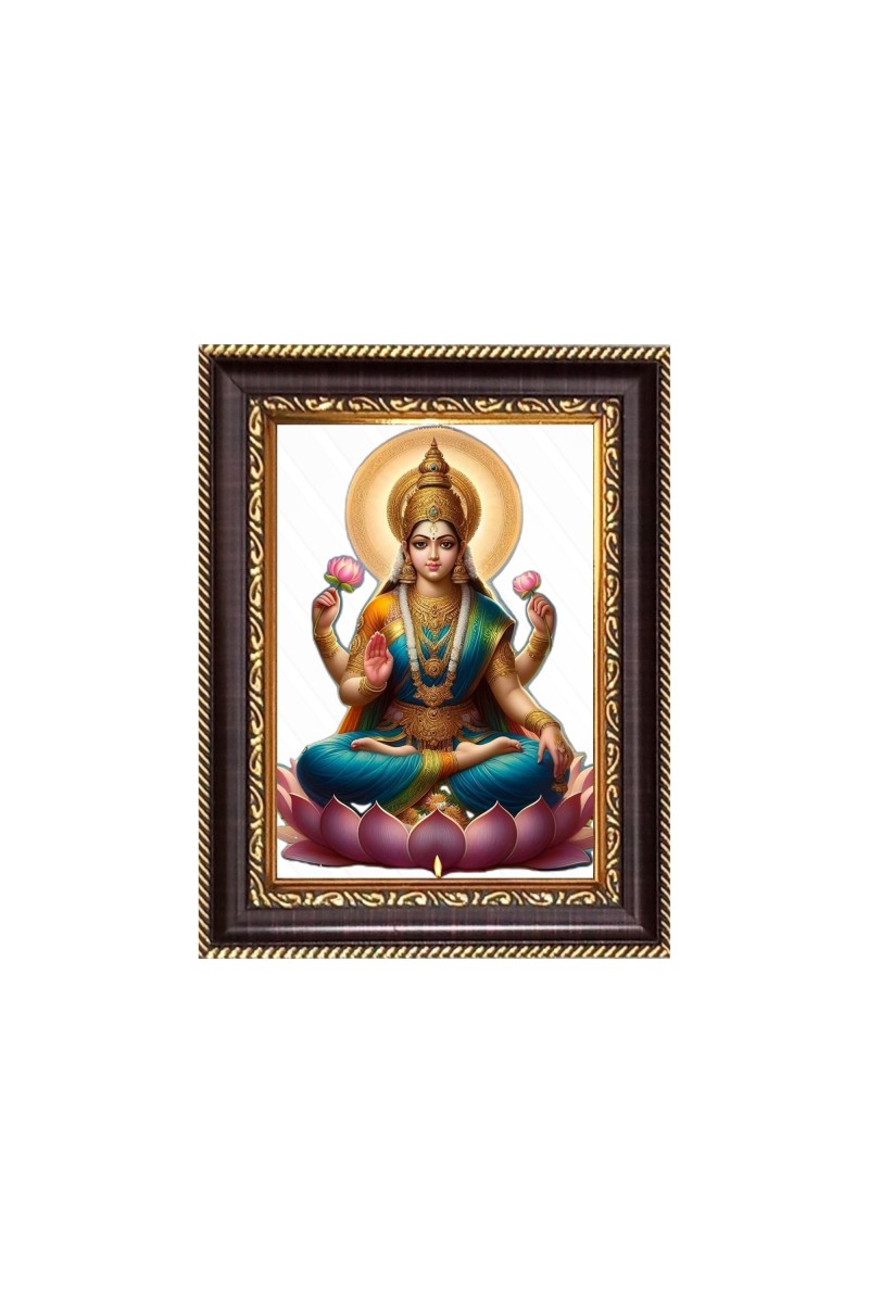 Maa Lakshmi Digital Print Photo 6.7x8.7 inches  (I24) - Vibrant Religious Wall Art for Home or Office Decor.