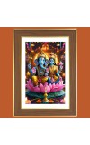 Lord Ganesha Lakshmi Photo Frame  10x14 Inches-Brown Wooden Frame for Home , Office & Temple Decoration and Gifting