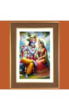 Lord Krishna and Radha Photo Frame  10x14 Inches-Brown Wooden Frame for Home , Office & Temple Decoration and Gifting