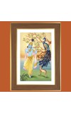 God Sri Krishna Photo Frame  10x14 Inches-Brown Wooden Frame for Home , Office & Temple Decoration and Gifting