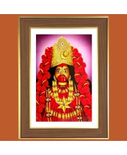Jai maa kali  Photo Frame  10x14 Inches-Brown Wooden Frame for Home , Office & Temple Decoration and Gifting