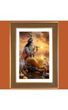 Lord Shri Krishna Photo Frame  10x14 Inches-Brown Wooden Frame for Home , Office & Temple Decoration and Gifting