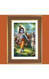 Little Krishna Photo Frame  10x14 Inches-Brown Wooden Frame for Home , Office & Temple Decoration and Gifting