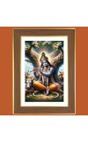 Lord krishna playing flute Photo Frame  10x14 Inches-Brown Wooden Frame for Home , Office & Temple Decoration and Gifting