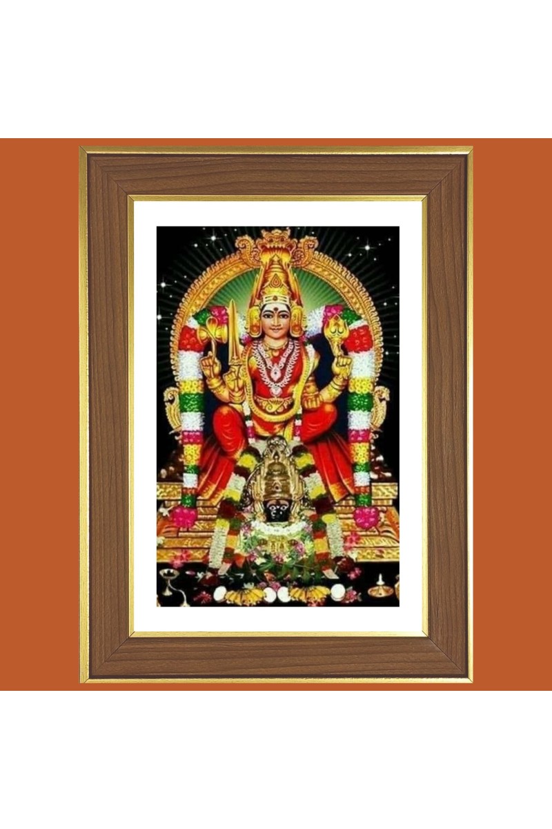 Angala parameshwari Photo Frame  10x14 Inches-Brown Wooden Frame for Home , Office & Temple Decoration and Gifting