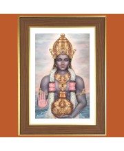 Lord Dhanvantari Photo Frame  10x14 Inches-Brown Wooden Frame for Home , Office & Temple Decoration and Gifting