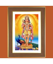 Lord Kartikeya Photo Frame  10x14 Inches-Brown Wooden Frame for Home , Office & Temple Decoration and Gifting