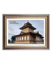 Tara Devi Temple Photo - Brown Color Frame, 10x14 Inch | Premium Quality Print |  Perfect for Home and Office Wall Decoration