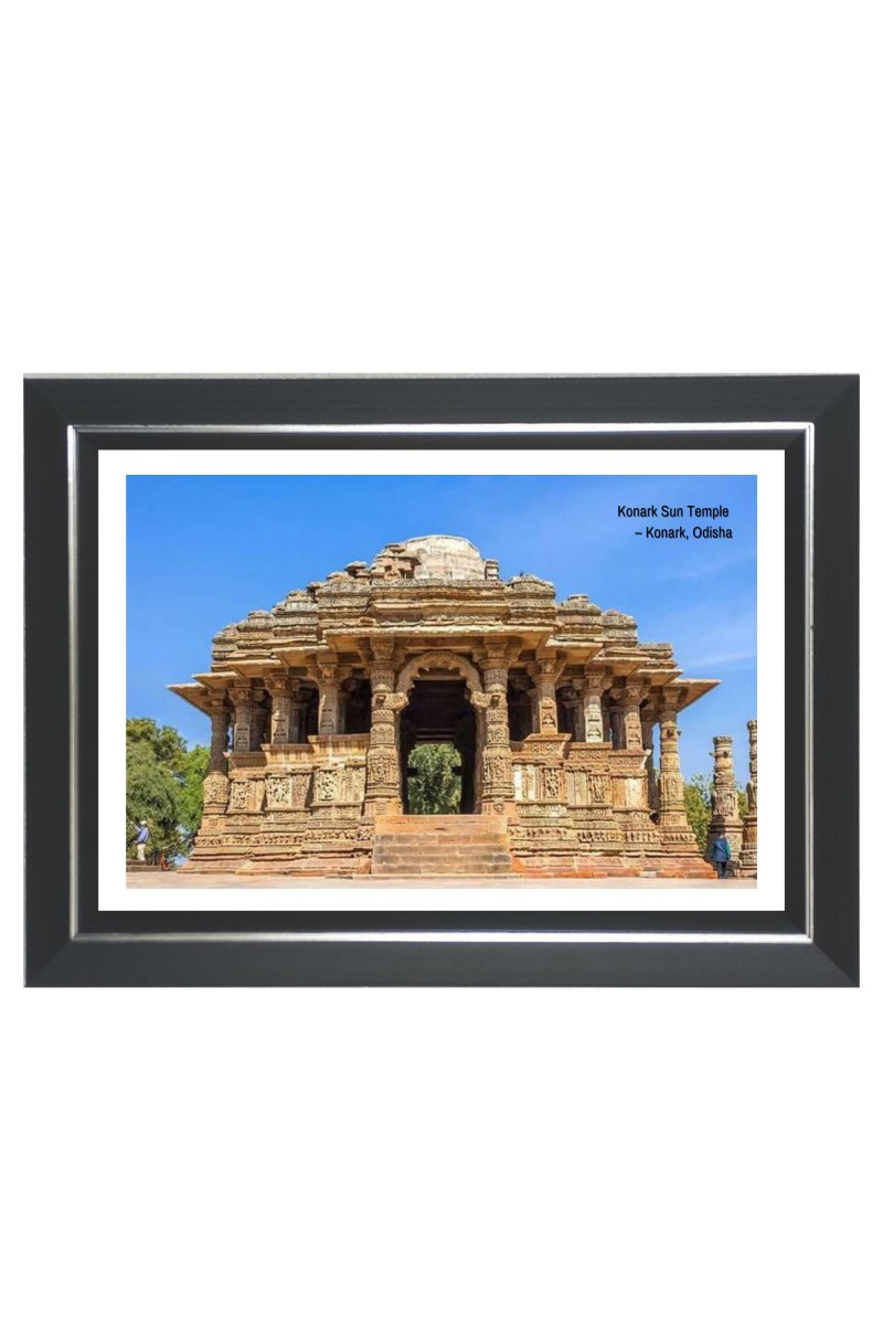  Konark Sun Temple  Photo - Brown Color Frame, 10x14 Inch | Premium Quality Print |  Perfect for Home and Office Wall Decoration